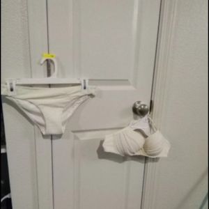 Victoria Secret 2pc White And Gold swimsuit